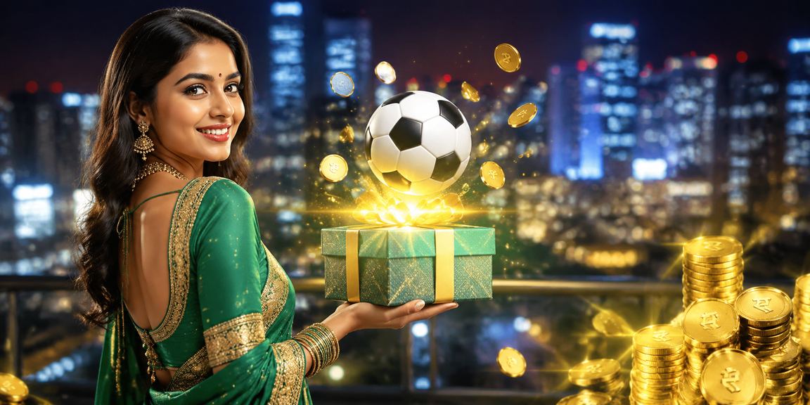 Indian woman celebrating football betting victory